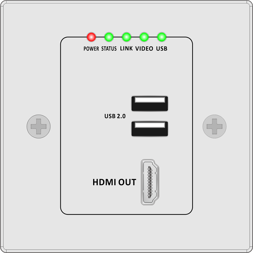 HDMI2.0+USB3.0墙插接收器